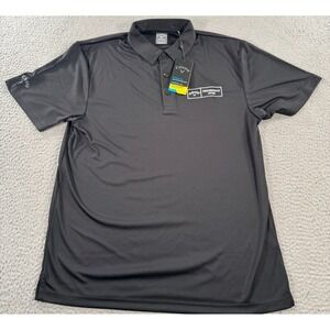 Callaway Opti-Dri Polo Shirt Men Large Black Large Tennis Golf Performance NWT